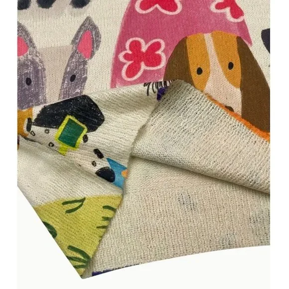 NEW Adorable Ivory Abstract Dog Art Print Sweater Sizes S, M, L, XL NWOT - Picture 2 of 6